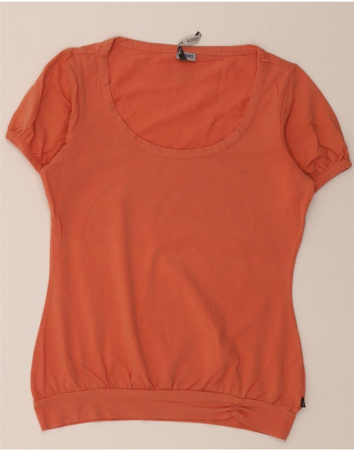 ASICS Womens T-Shirt Top UK 14 Large Orange Cotton Vintage Asics and Second-Hand Asics from Messina Hembry 