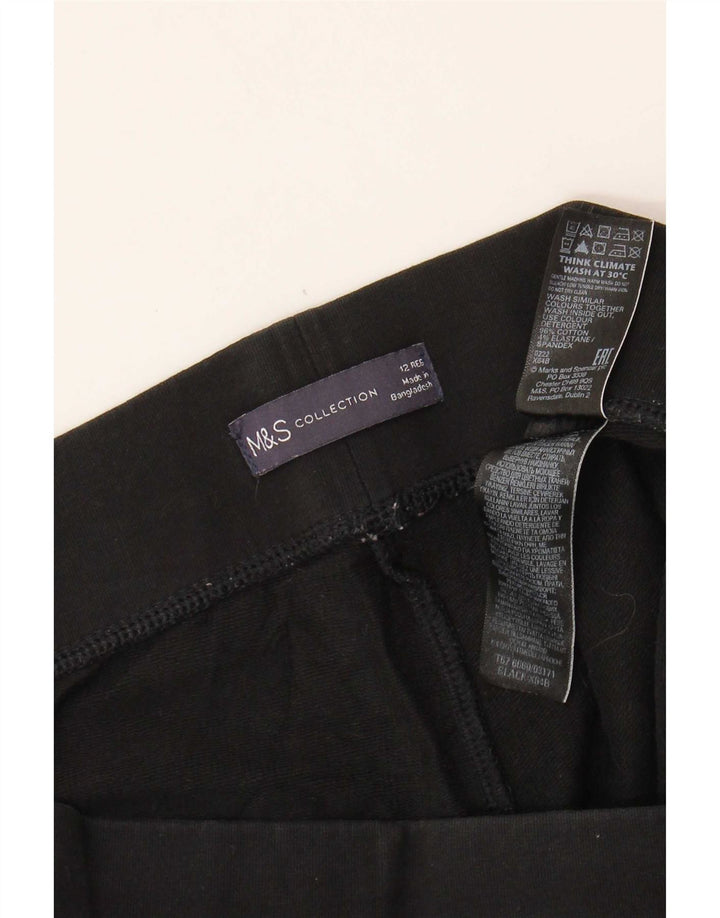 Leggings femininos Marks & Spencer UK 12 algodão preto médio