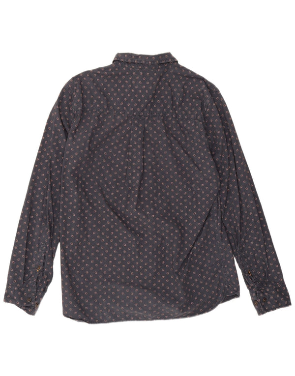 Camisa masculina Fat Face de algodão floral azul marinho médio