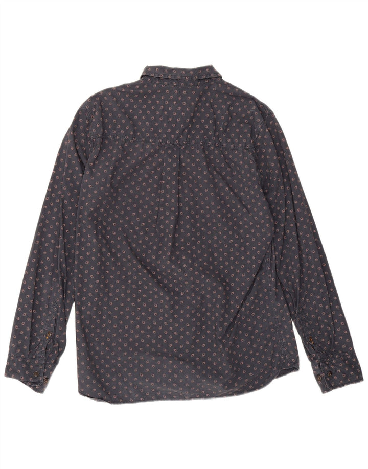 Camisa masculina Fat Face de algodão floral azul marinho médio