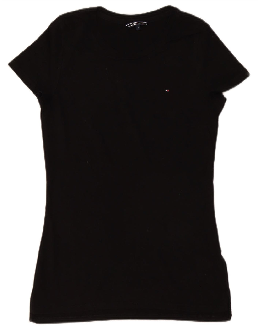 Camiseta feminina TOMMY HILFIGER UK 12 algodão preto médio