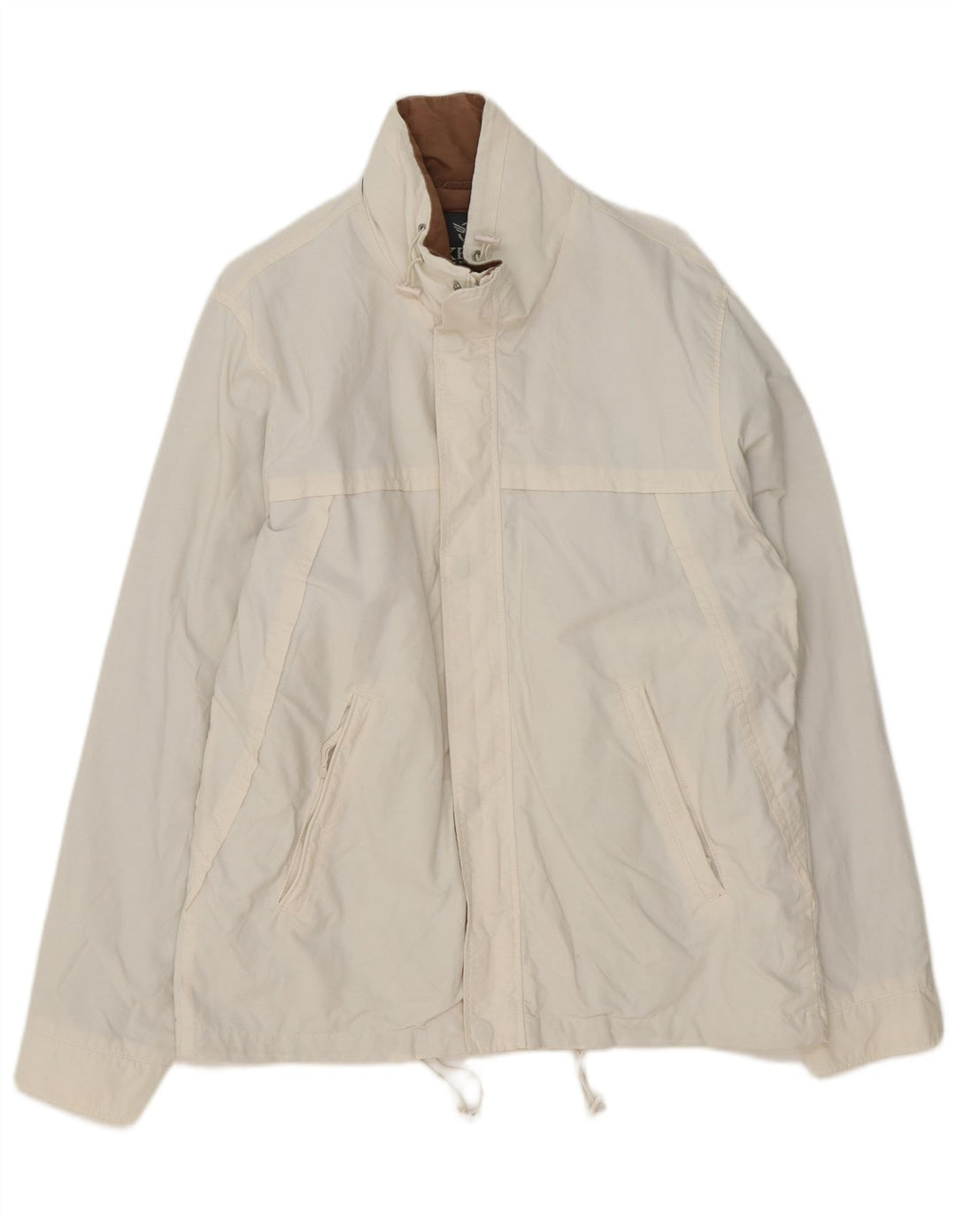 Jaqueta de chuva masculina vintage UK 40 grande algodão branco