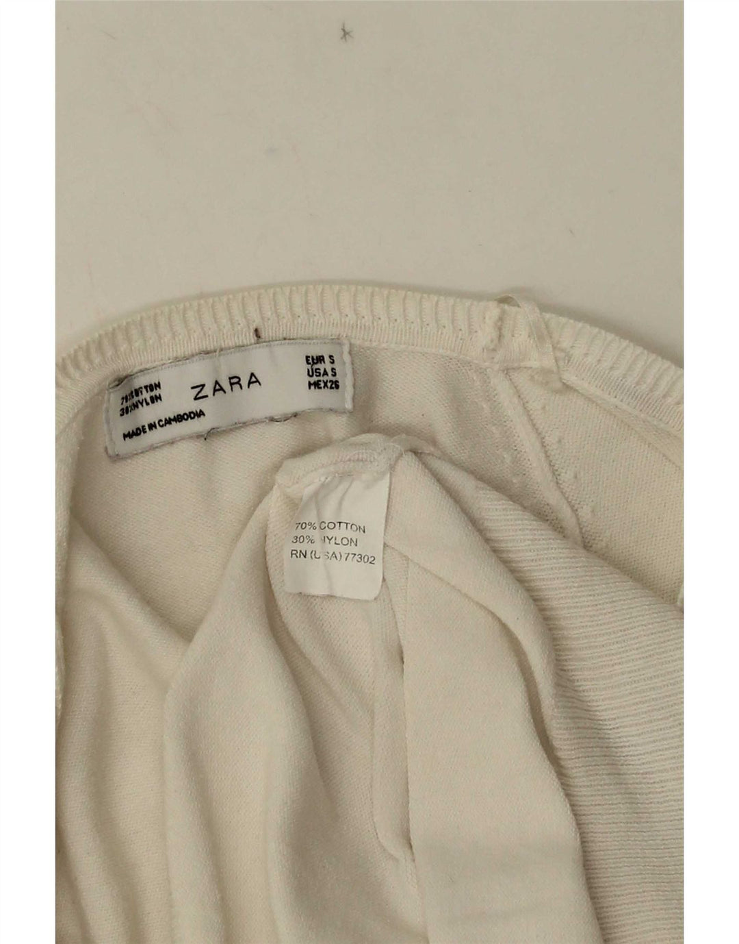 Suéter cardigã feminino Zara Reino Unido 10 pequeno algodão branco