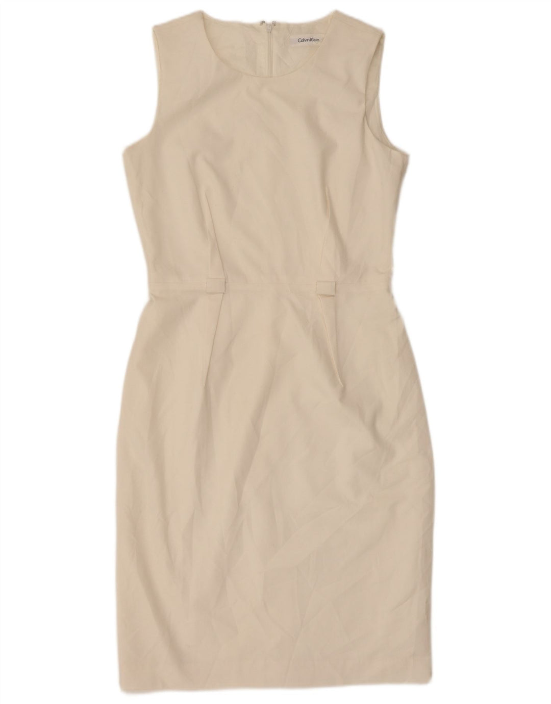 Vestido feminino Calvin Klein sem mangas com bainha US 4 pequeno off white