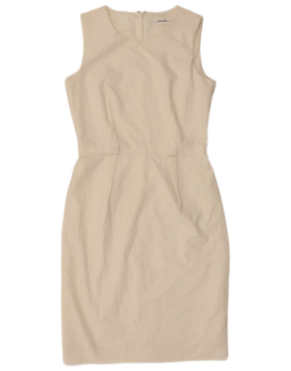 Vestido feminino Calvin Klein sem mangas com bainha US 4 pequeno off white
