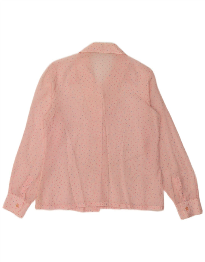 Blusa feminina VINTAGE IT 46 grande rosa manchada