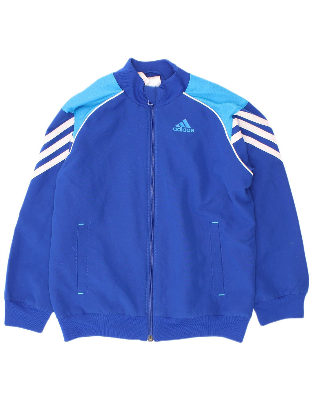 Jaqueta Adidas Meninos Treino Top 7-8 Anos Azul Colorblock Poliéster