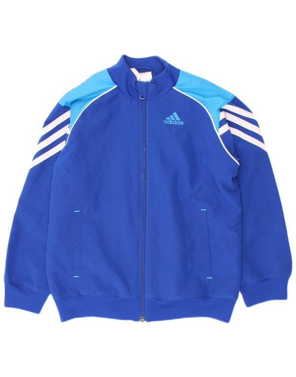 Jaqueta Adidas Meninos Treino Top 7-8 Anos Azul Colorblock Poliéster