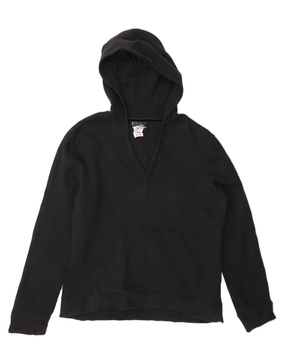 REEBOK Womens Oversized Hoodie Jumper UK 10 Small Black Cotton Vintage Reebok and Second-Hand Reebok from Messina Hembry 