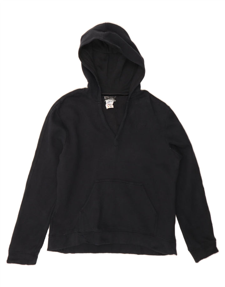 REEBOK Womens Oversized Hoodie Jumper UK 10 Small Black Cotton Vintage Reebok and Second-Hand Reebok from Messina Hembry 