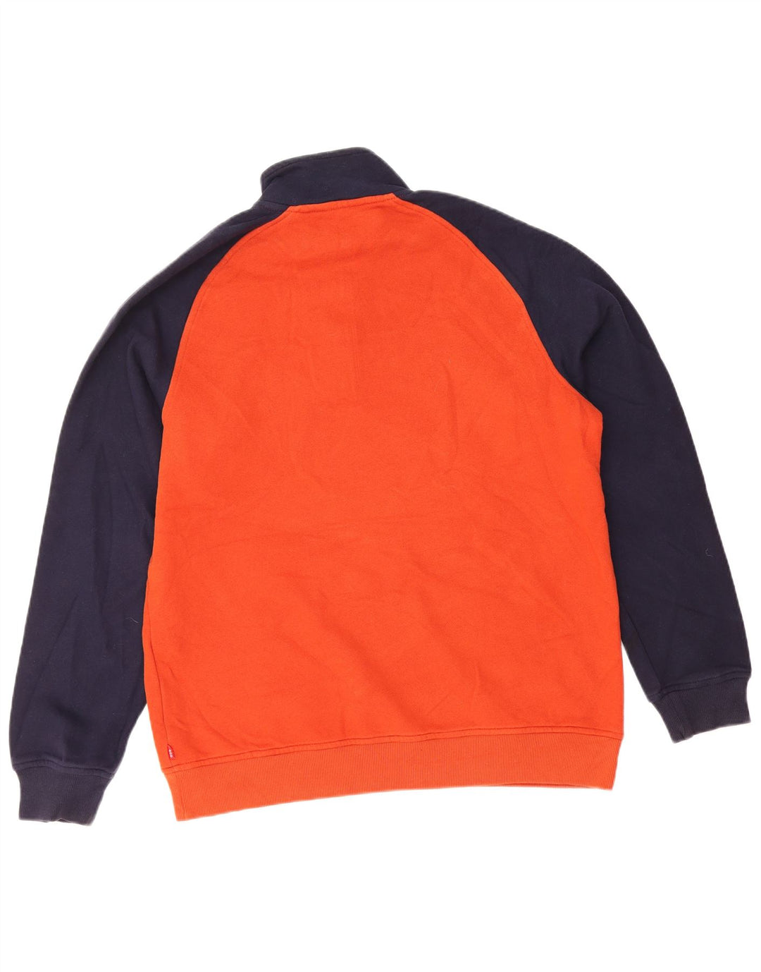 Suéter masculino IZOD com zíper e gola em bloco colorido laranja médio de algodão