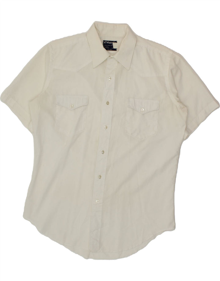 Camisa masculina de manga curta WRANGLER tamanho 16 grande algodão branco