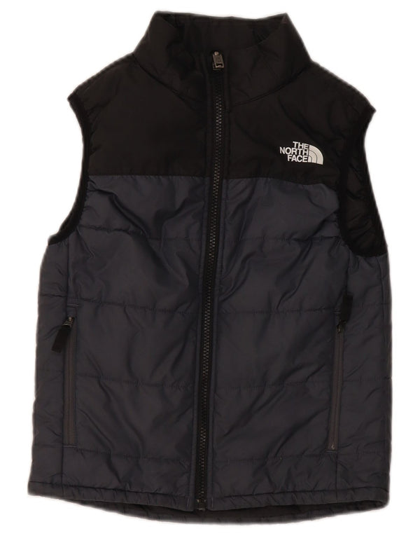The North Face Colete acolchoado para meninos 7-8 anos pequeno cinza colorblock poliéster