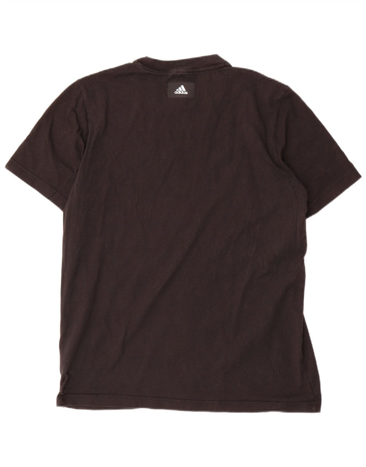 Adidas Mens Graphic T-Shirt Top Médio Algodão Preto