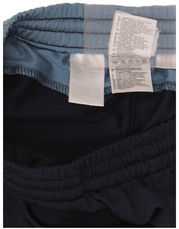 Calça de treino masculina Adidas pequena azul marinho colorblock poliéster