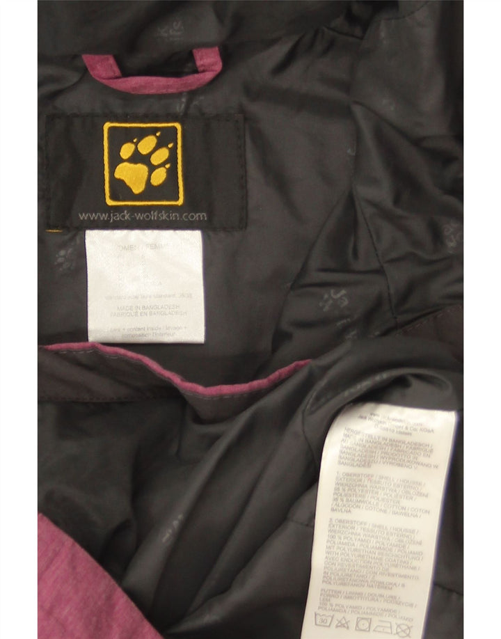 Jaqueta corta-vento feminina com capuz Jack Wolfskin Reino Unido 10 poliéster rosa pequeno