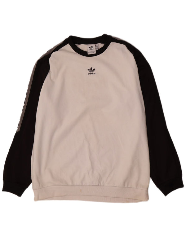 Adidas Mens Moletom Jumper XL Branco Colorblock Poliéster