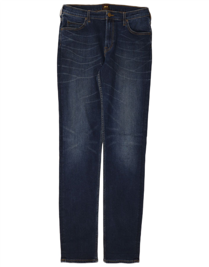 Lee Mens Rider Slim Jeans W33 L36 Azul Algodão