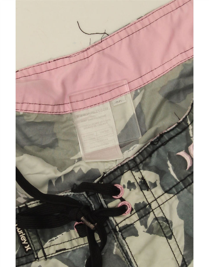 Shorts cargo masculino Hurley W30 poliéster camuflado verde médio
