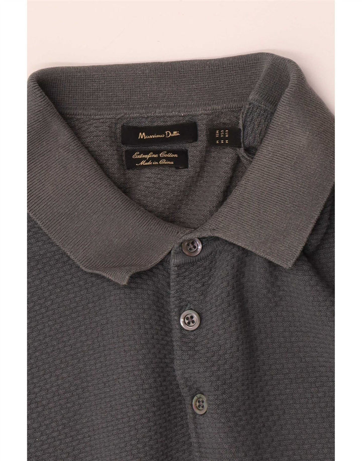 Camisa polo masculina Massimo Dutti algodão cinza médio
