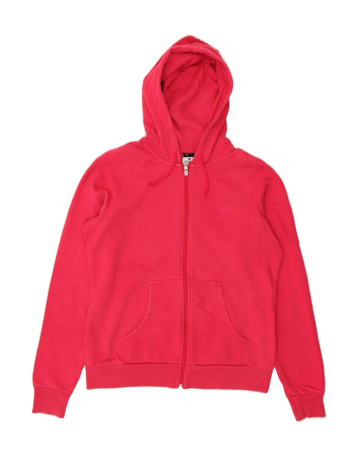NIKE Womens Zip Hoodie Sweater UK 16 Large Pink Cotton Vintage Nike and Second-Hand Nike from Messina Hembry 