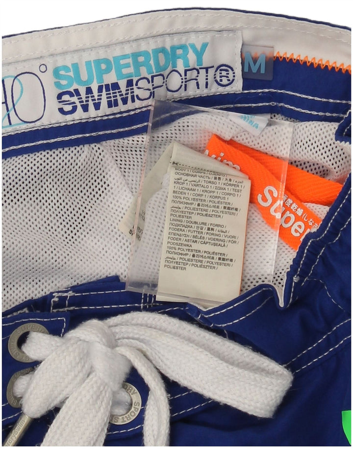 Calções de banho masculinos Superdry Graphic azul médio poliéster