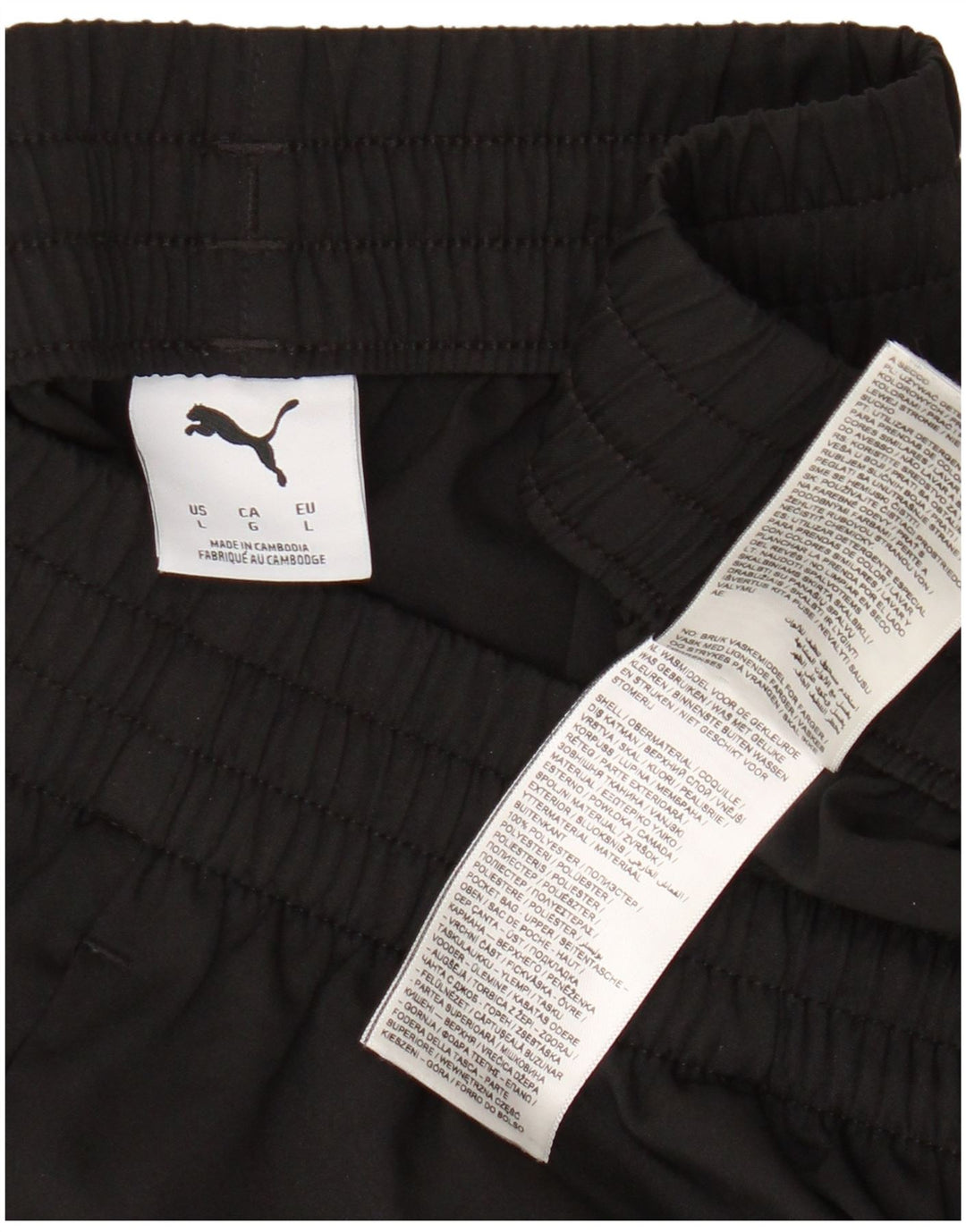Shorts esportivos masculinos Puma grande poliéster preto