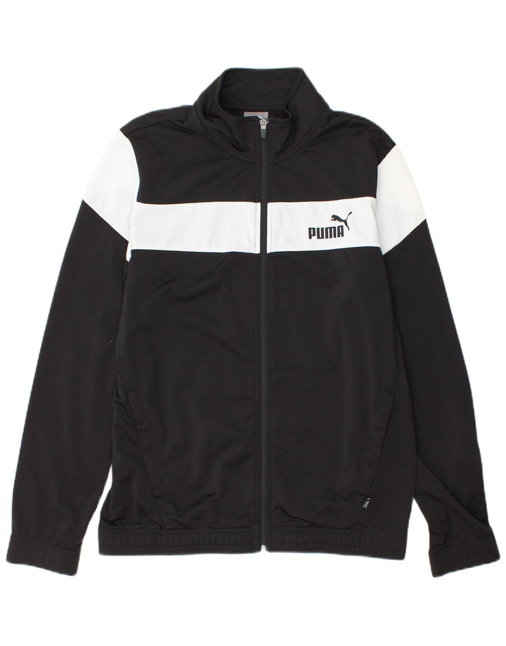 PUMA Mens Tracksuit Top Jacket Pequeno Preto Colourblock Poliéster