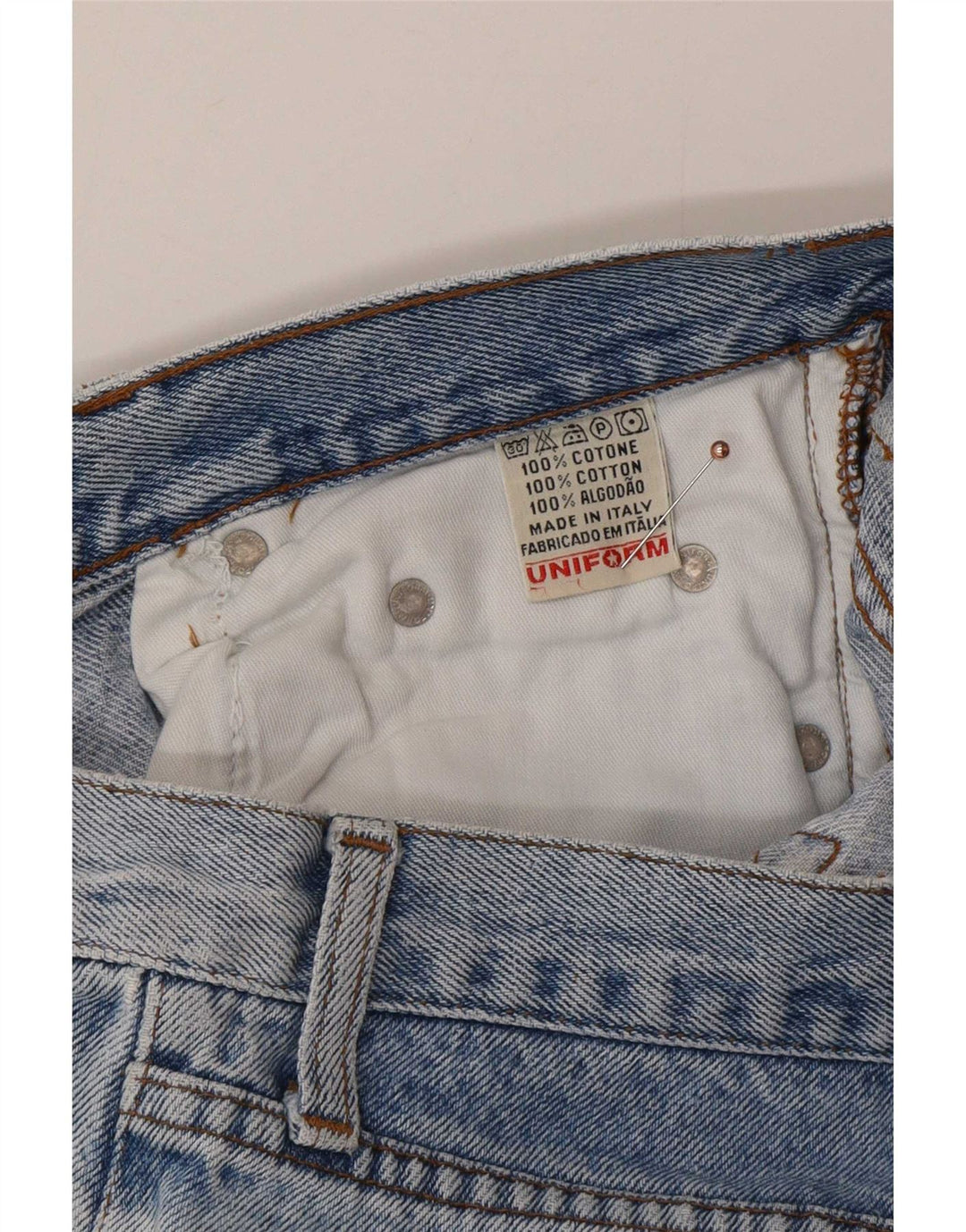Uniforme masculino jeans reto W31 L30 algodão azul