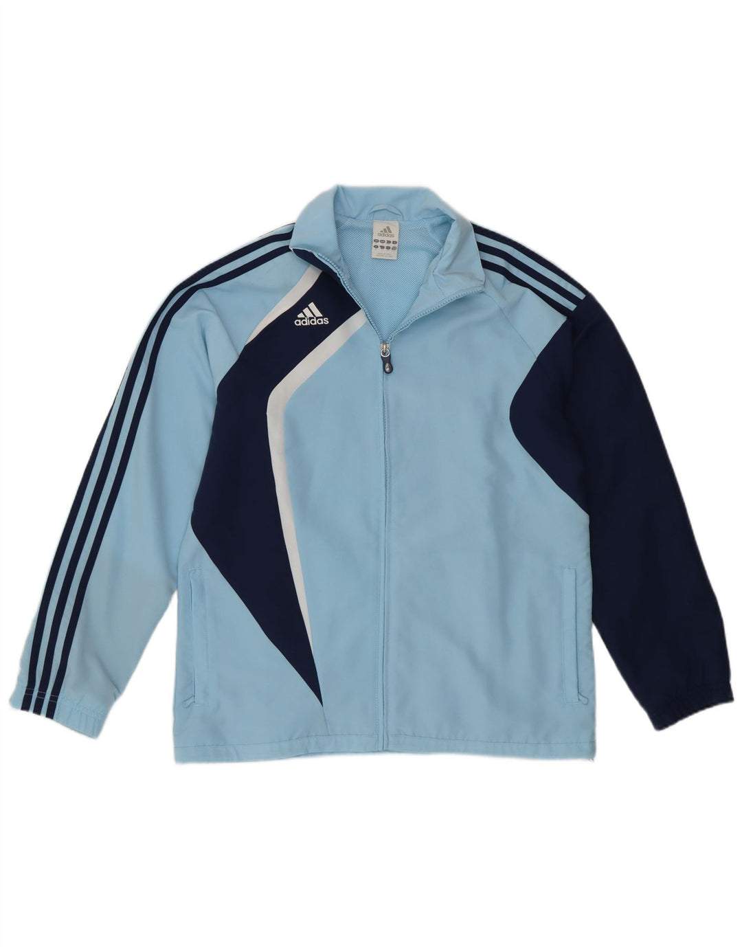 ADIDAS Mens Tracksuit Top Jacket Médio Azul Colourblock Poliéster