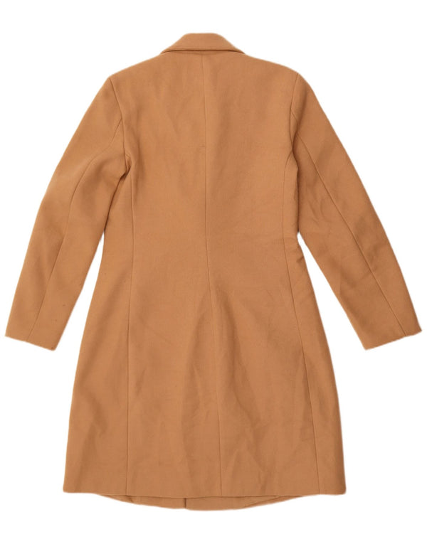 Sobretudo feminino Zara UK 10 pequeno poliéster bege