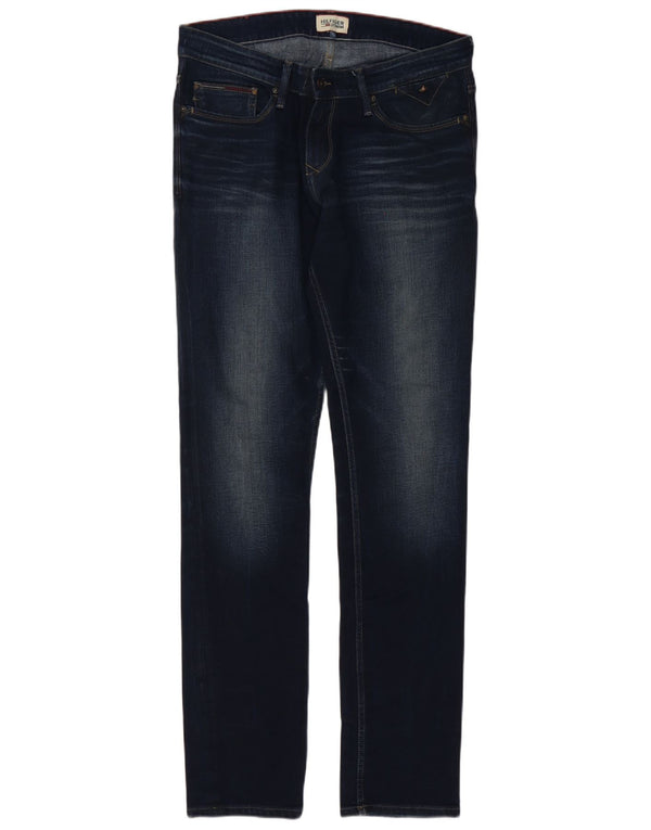 Tommy Hilfiger Masculino Slim Jeans W34 L34 Azul Marinho Algodão