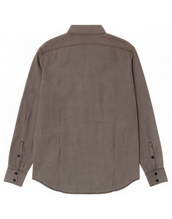 Camisa masculina G-Star grande algodão guingão cinza