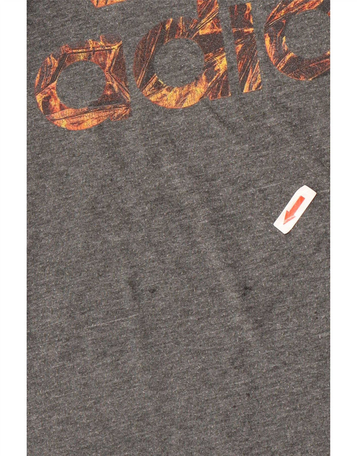 Camiseta masculina Adidas Climalite Graphic Top cinza médio poliéster manchado