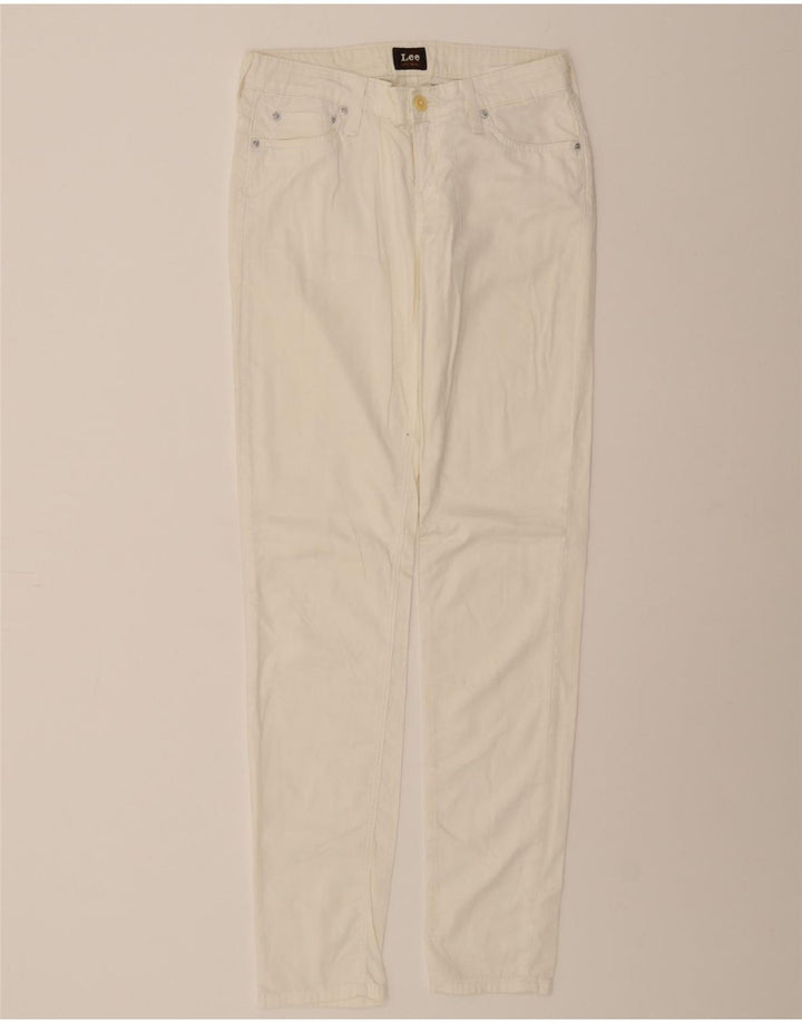 LEE Womens Scarlett Slim Casual Trousers W27 L33 White Cotton Vintage Lee and Second-Hand Lee from Messina Hembry 