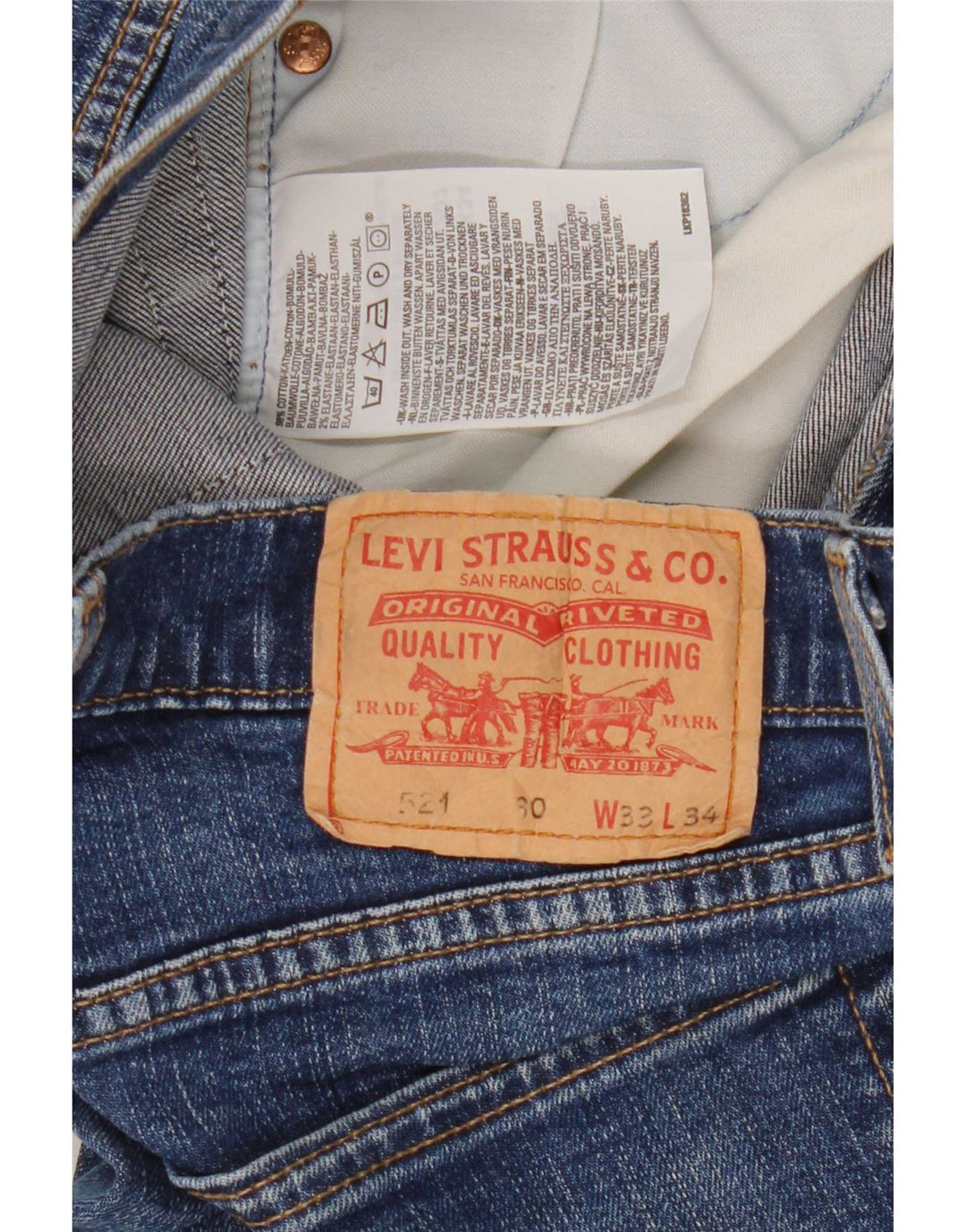 Levi's Masculino 521 Straight Jeans W33 L29 Azul Algodão