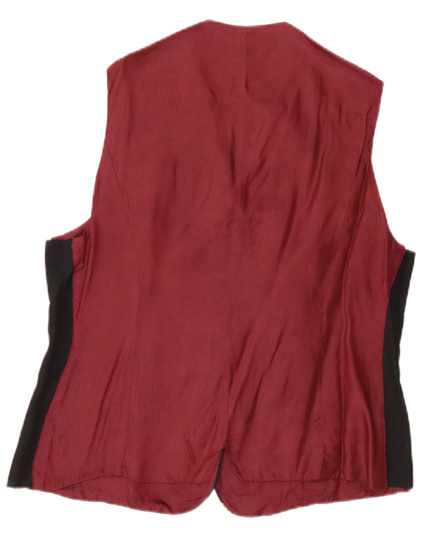 Vintage Womens Waistcoat UK 16 Large Burgundy Paisley