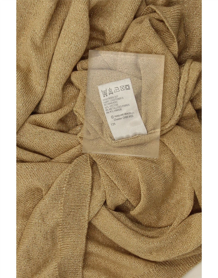 Suéter feminino Marks & Spencer com gola redonda Reino Unido 14 grande dourado salpicado