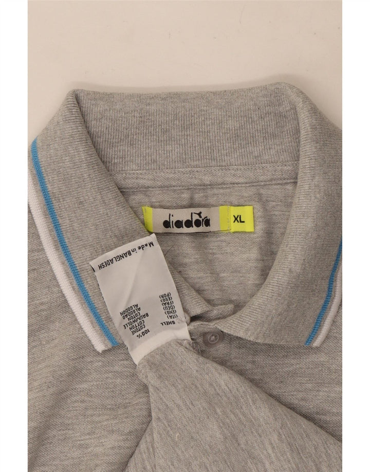 Camisa polo masculina Diadora XL cinza algodão