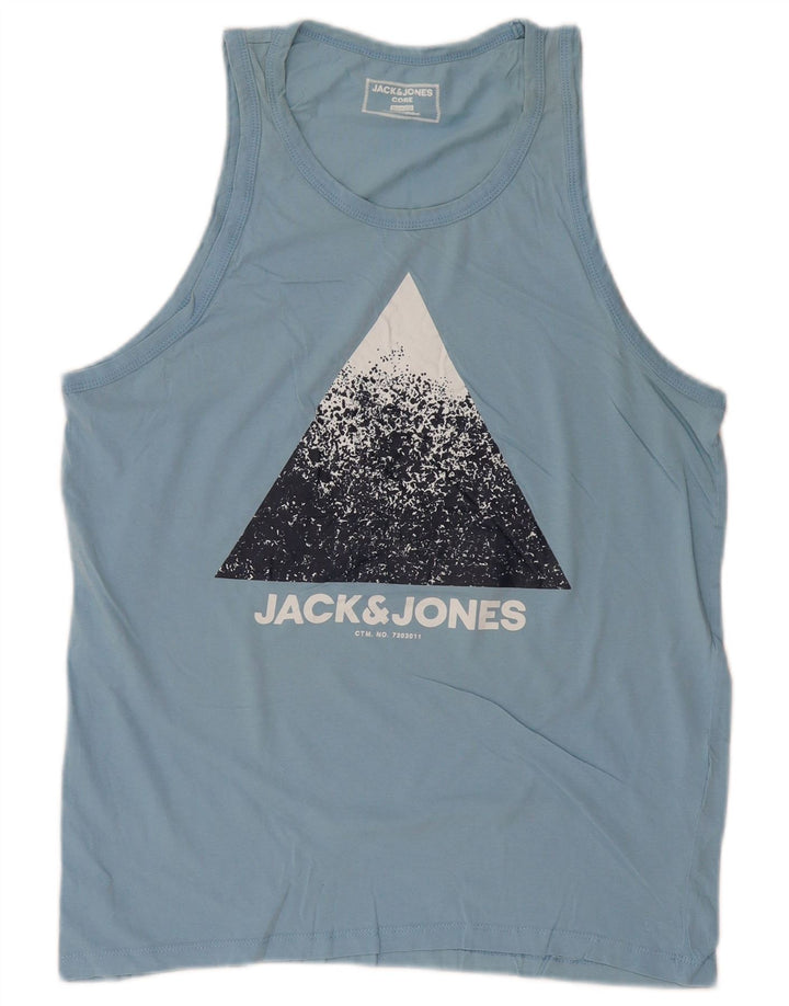 Colete masculino JACK & JONES Core Slim Fit gráfico grande azul