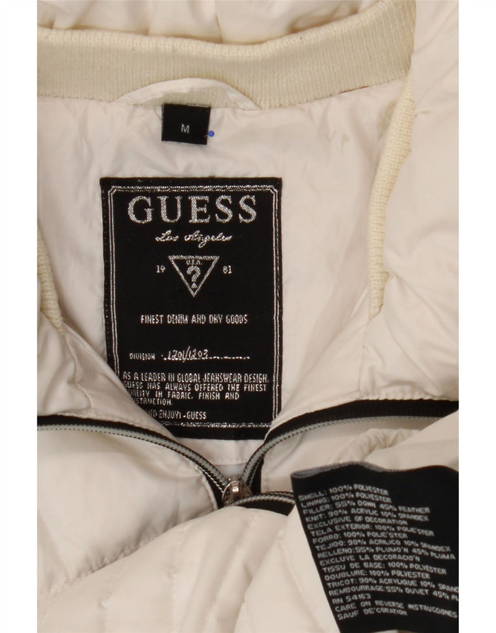Jaqueta acolchoada feminina GUESS UK 14 poliéster branco médio
