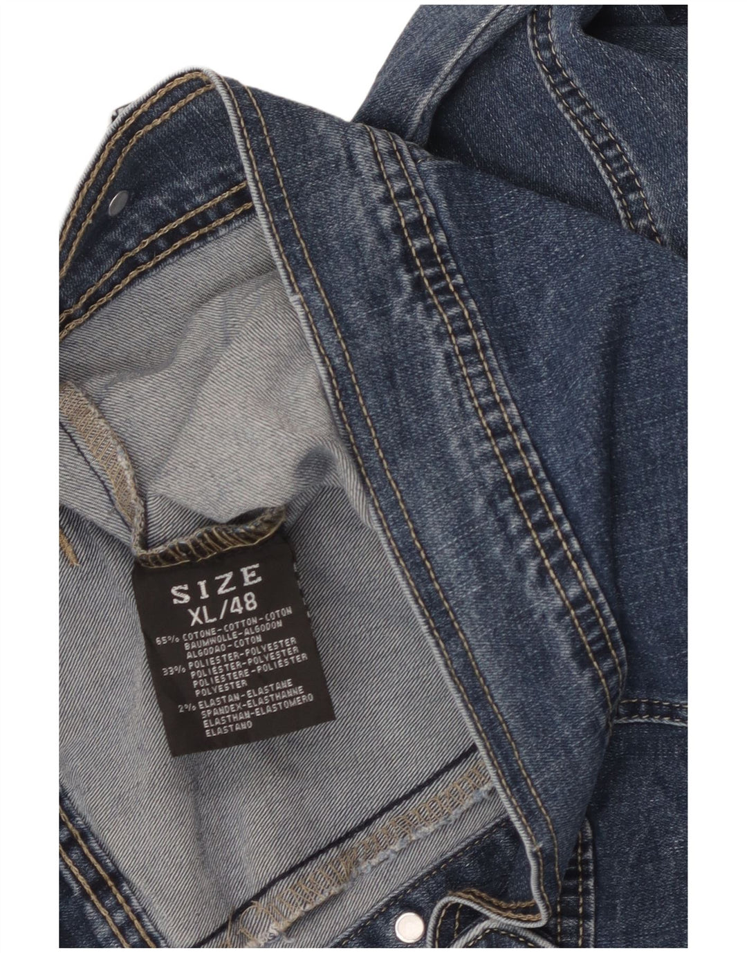 Jaqueta jeans feminina VINTAGE UK 18 XL algodão azul