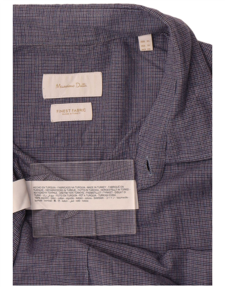 Camisa masculina Massimo Dutti XL azul xadrez algodão