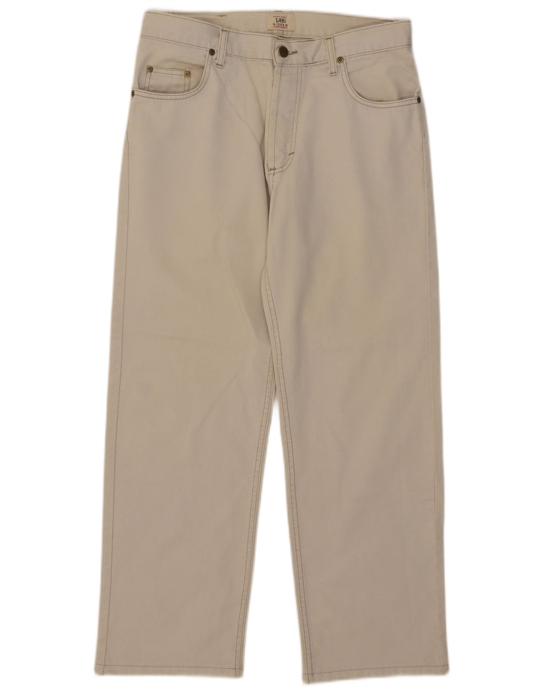 Lee Mens Chicago Straight Jeans W32 L27 Off White Algodão