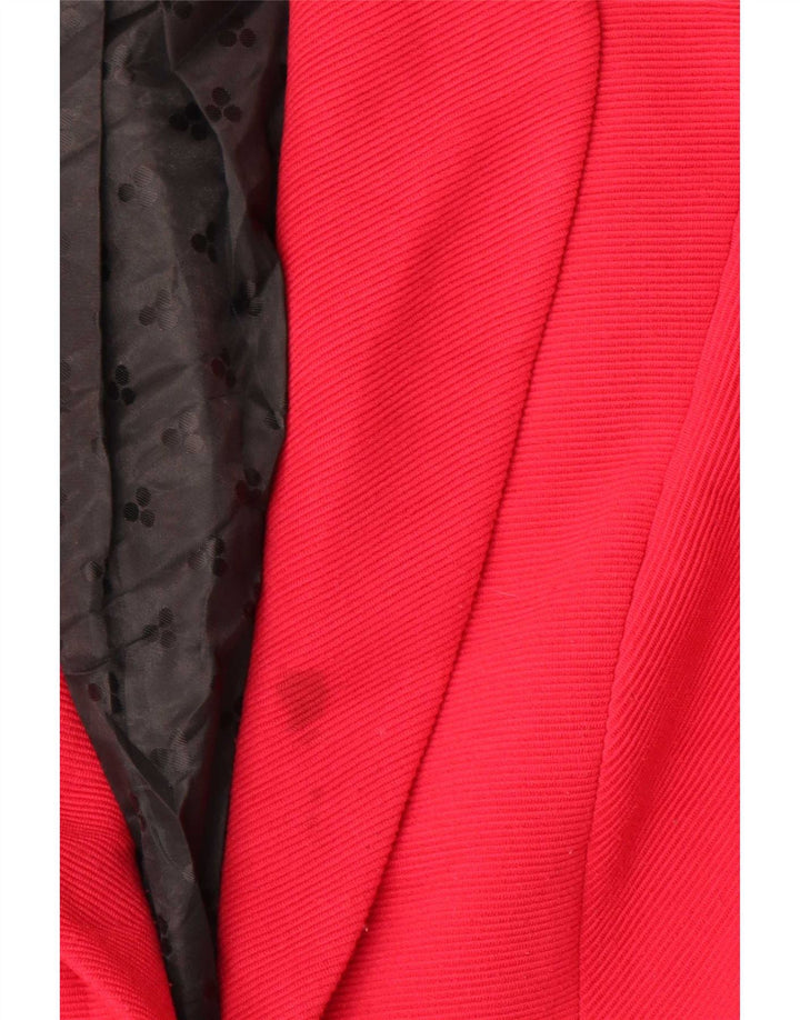 Jaqueta blazer feminina Marks & Spencer com 1 botão Reino Unido 18 XL poliéster vermelho