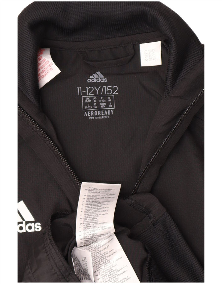Casaco de treino Adidas Boys Aeroready Top 11-12 anos preto poliéster