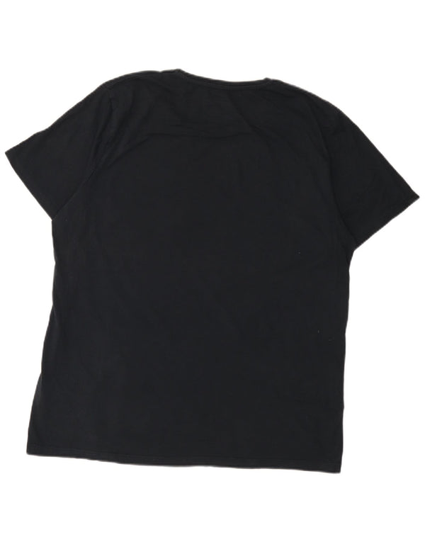 Camiseta gráfica masculina Jack & Jones Top 2XL algodão preto