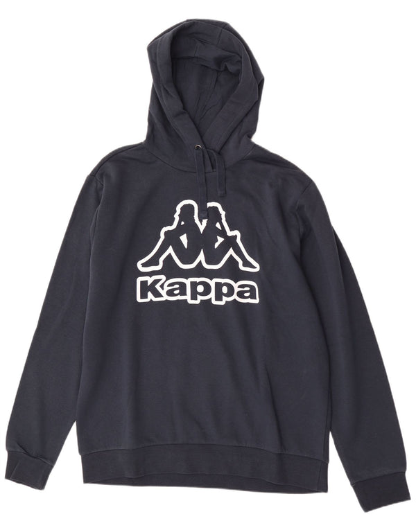 Kappa Mens Graphic Hoodie Jumper XL Azul Marinho Algodão