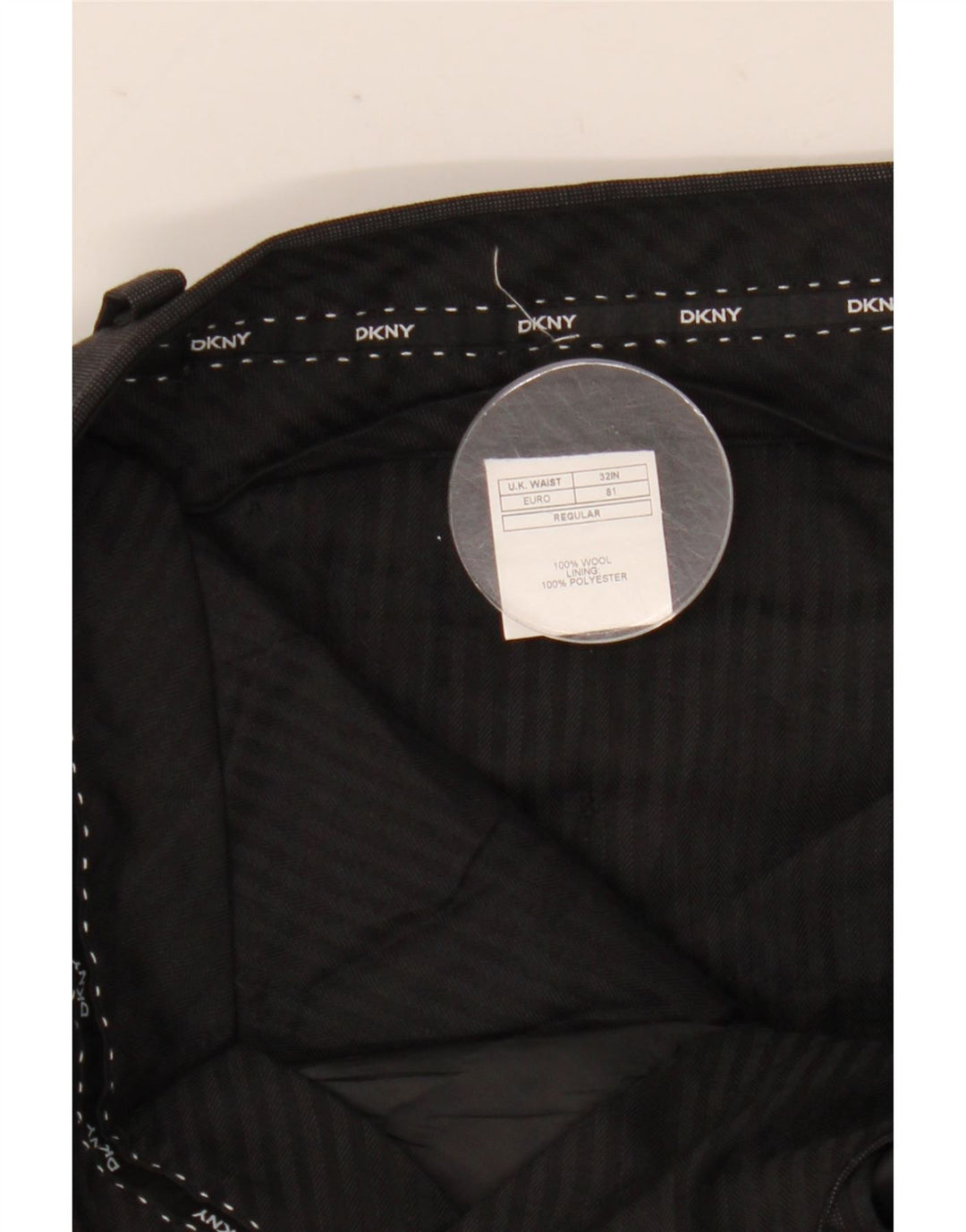 Dkny Mens Slim Suit Calças W32 L31 Cinza Lã