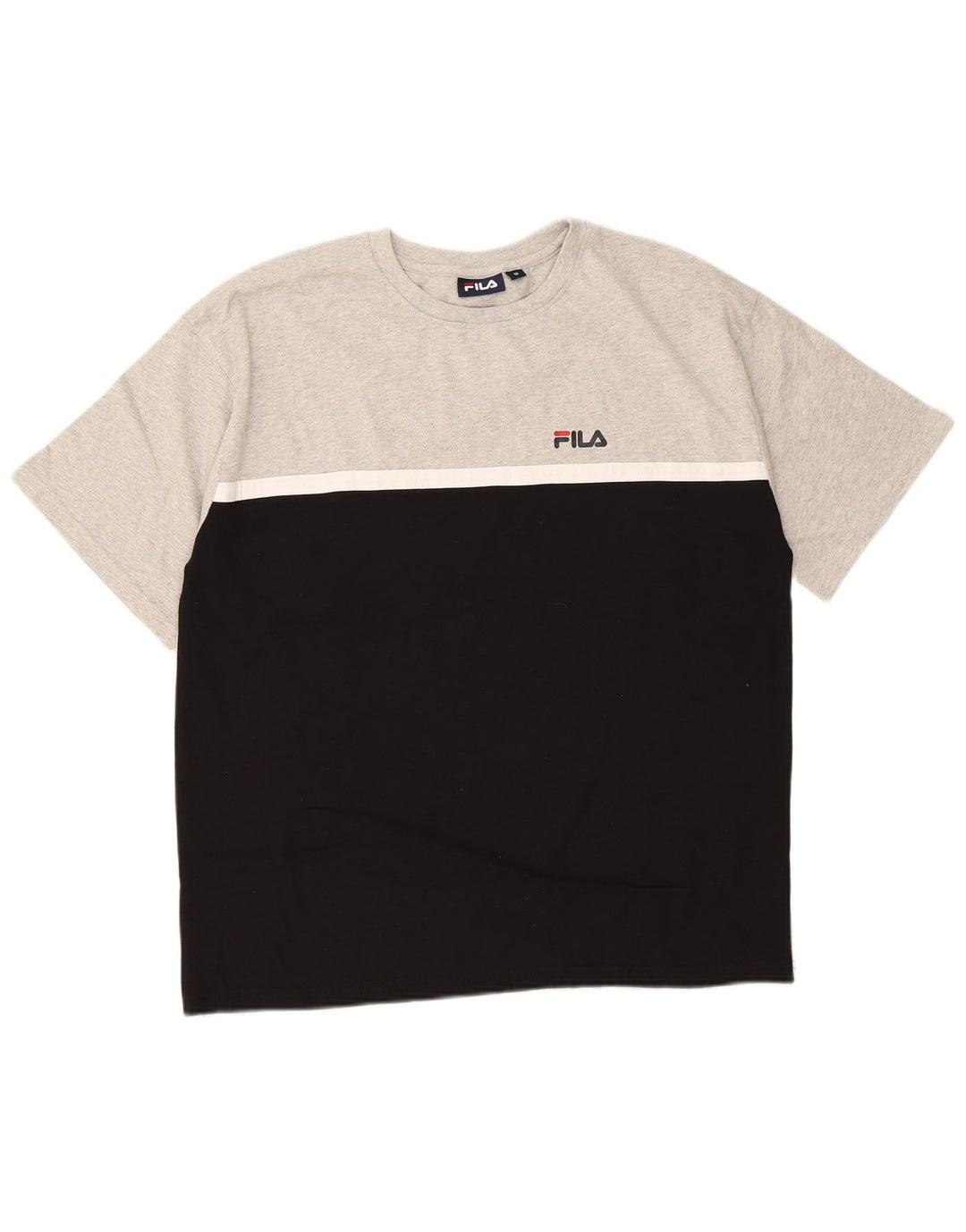 Camiseta masculina Fila Top cinza médio algodão colorblock